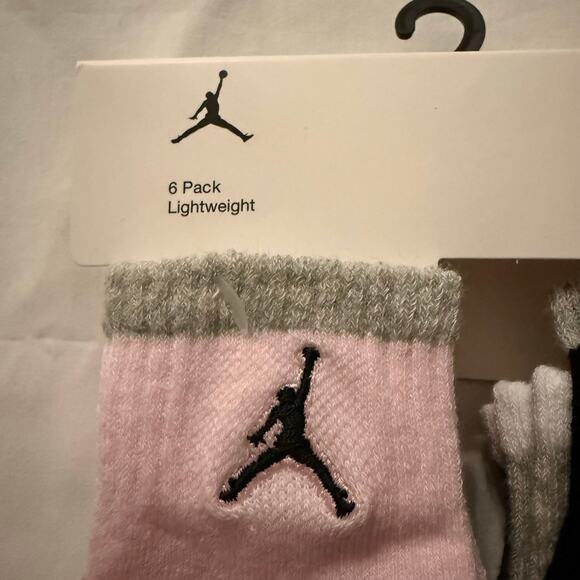 NIKE JORDAN Girls Socks Baby Newborn Ankle Lightweight 6 Pair Size 6-12 Months - Picture 3 of 6